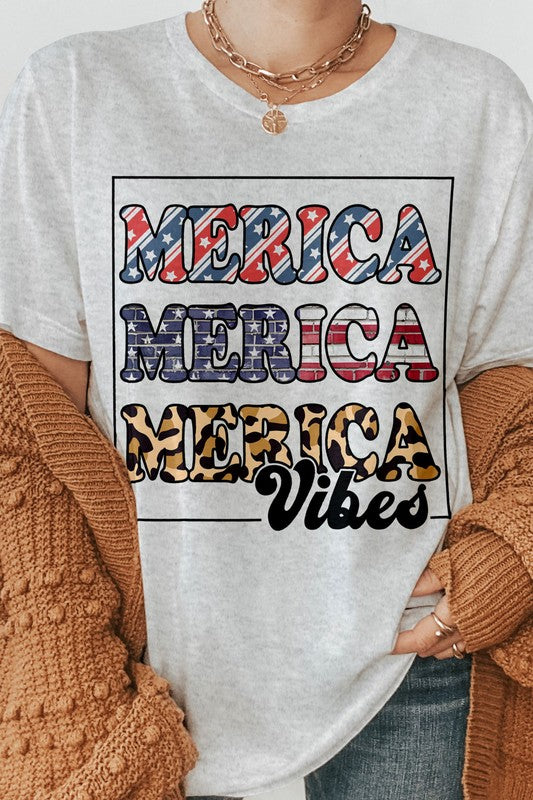 Merica Vibes 4th of July Graphic Tee