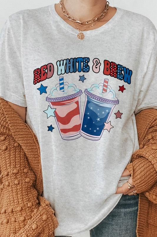 Red White and Brew 4th of July Graphic Tee