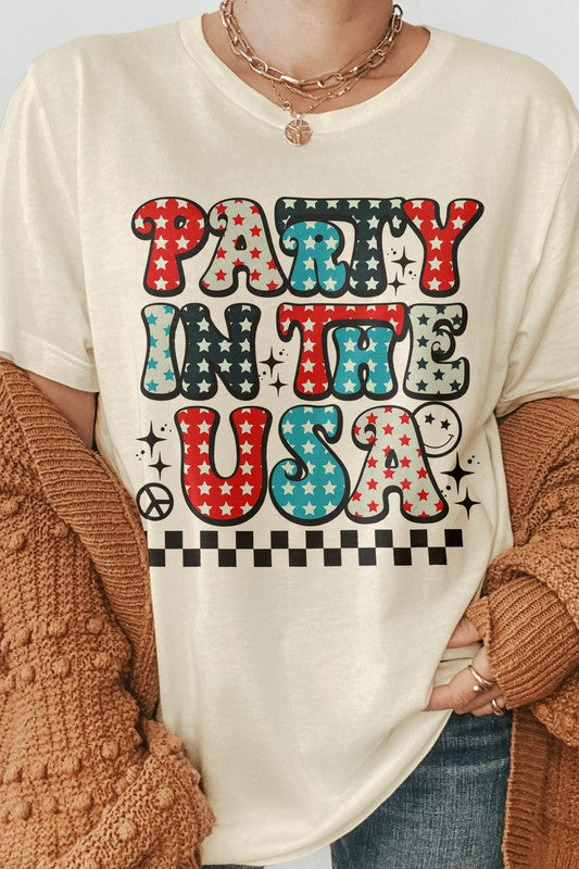 Party in USA Retro 4th of July Graphic Tee