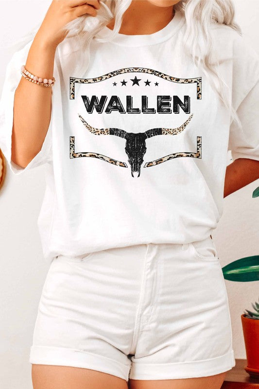 WALLEN LEOPARD WESTERN GRAPHIC TEE PLUS SIZE