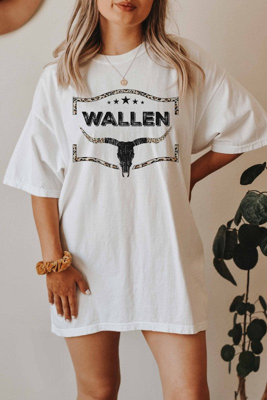 WALLEN LEOPARD WESTERN GRAPHIC TEE PLUS SIZE