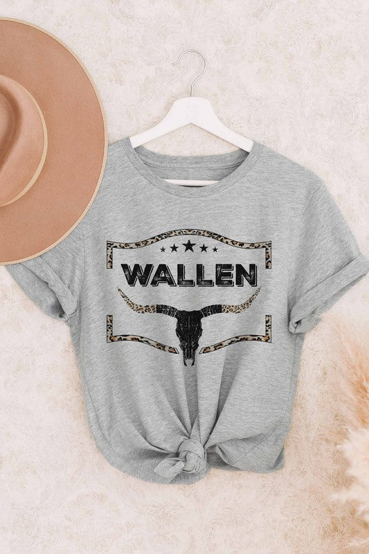 WALLEN LEOPARD WESTERN GRAPHIC TEE PLUS SIZE