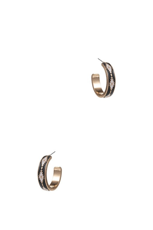 Western Aztec hoop Earrings