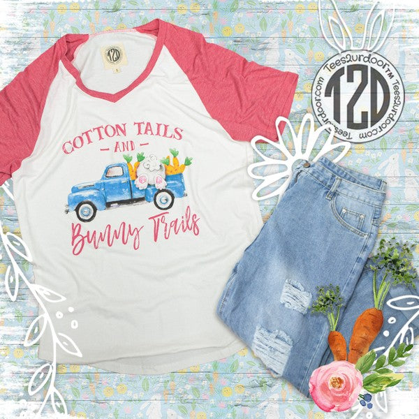 Cotton Tails and Bunny Trails Easter V-Neck