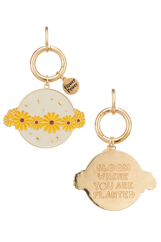 Cosmic Blossoms Enamel Keychain