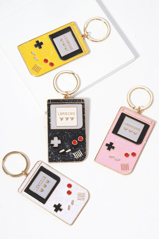 Retro Glitter Gameboy Inspiration Keychain