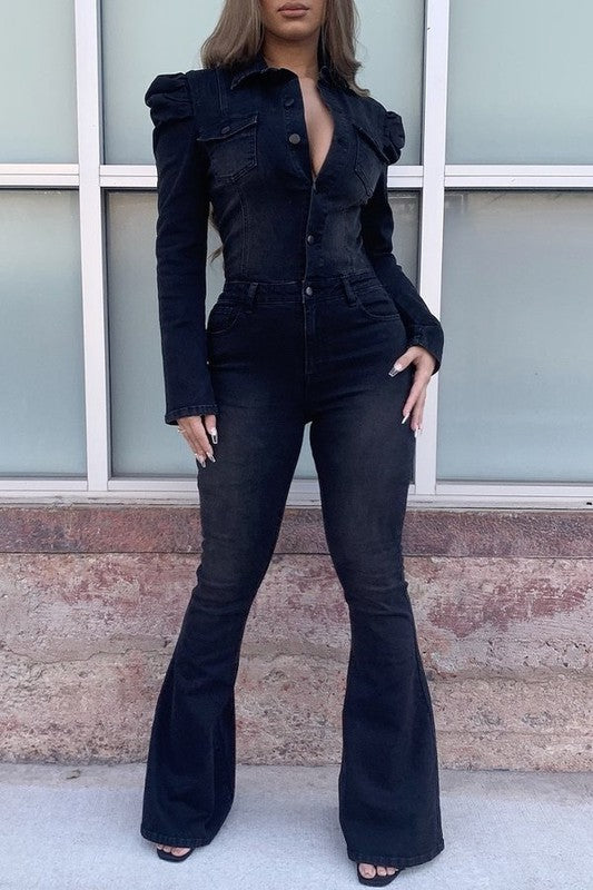 Royal Denim Jumpsuit in Black