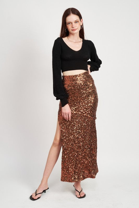 Charleston Nights High Waist Maxi Skirt