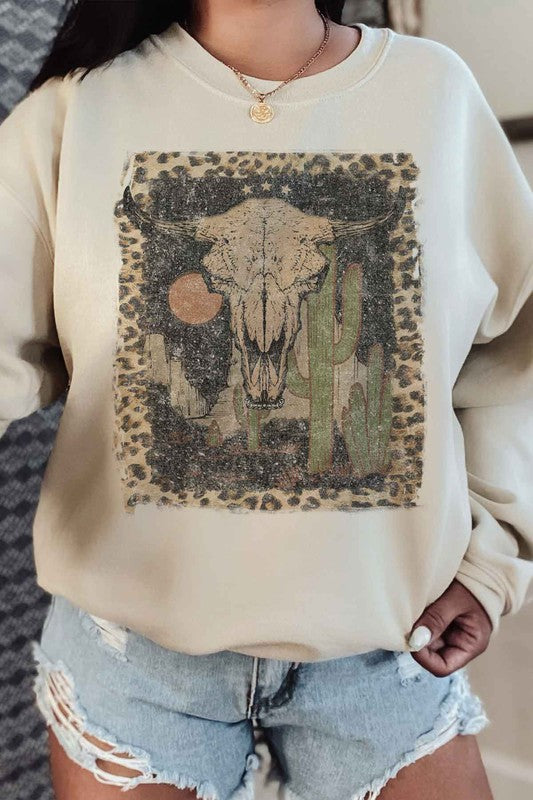 DESERT CATTLE WESTERN PLUS SIZE SWEATSHIRT