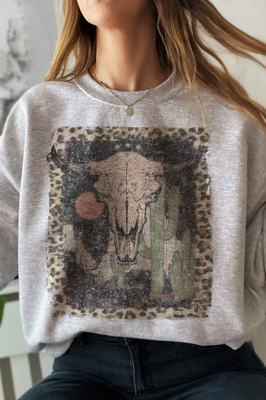 DESERT CATTLE WESTERN PLUS SIZE SWEATSHIRT