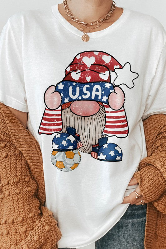 World Cup America Soccer Gnome Graphic Tee