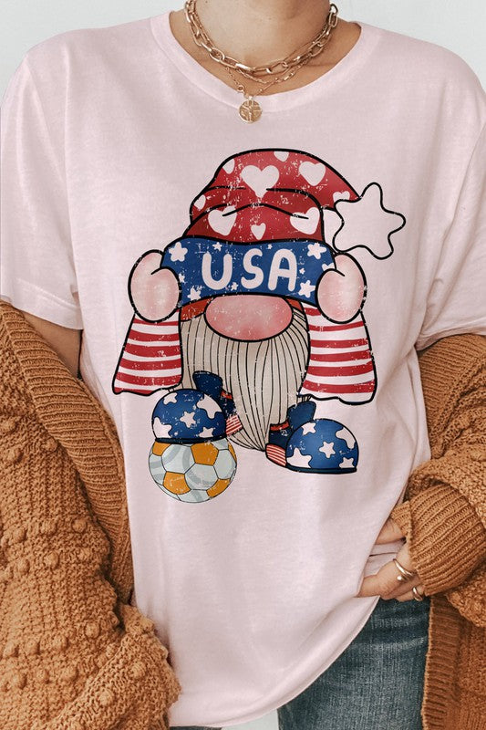 World Cup America Soccer Gnome Graphic Tee