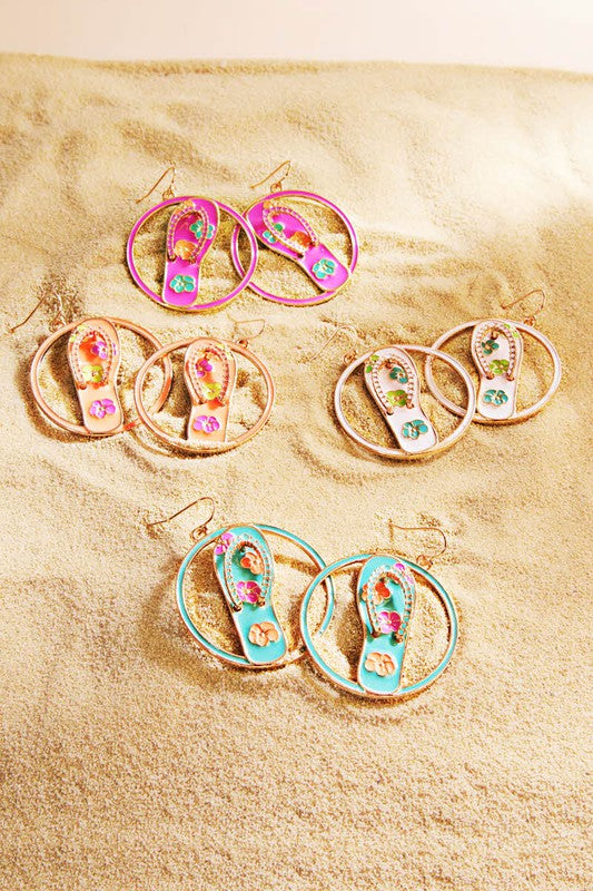 Enamel Flip Flop Earrings