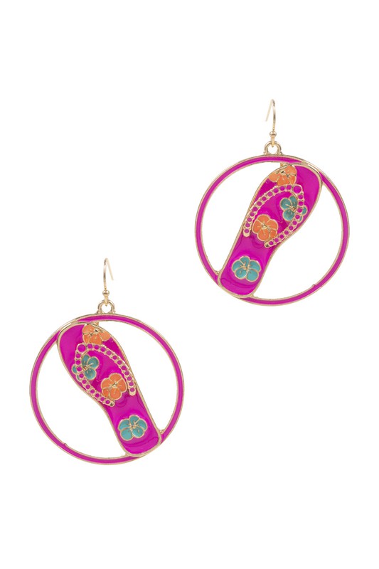 Enamel Flip Flop Earrings