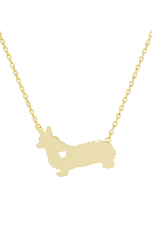 Gold Dipped Brass Dog Necklace