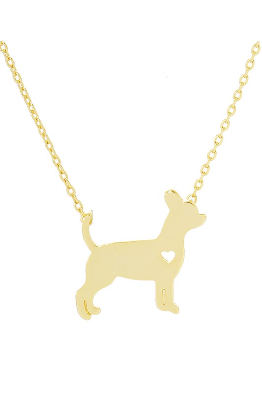 Gold Dipped Brass Dog Necklace