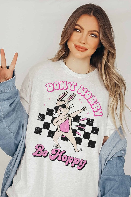 DON'T WORRY BE HOPPY GRAPHIC TEE