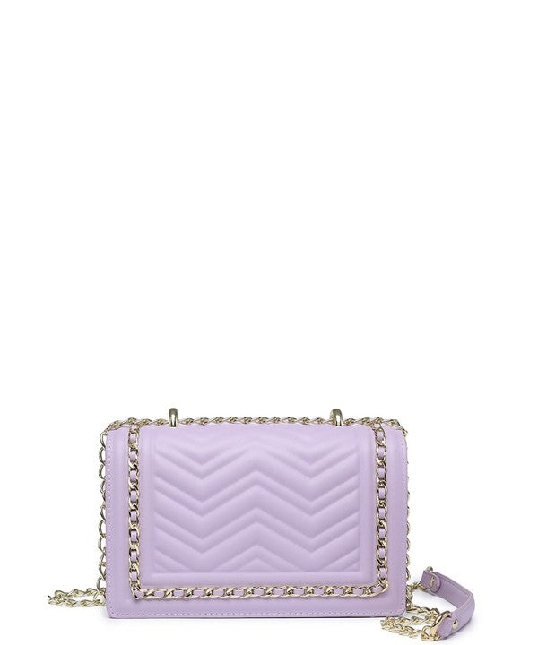 Chevron Chain Crossbody Bag