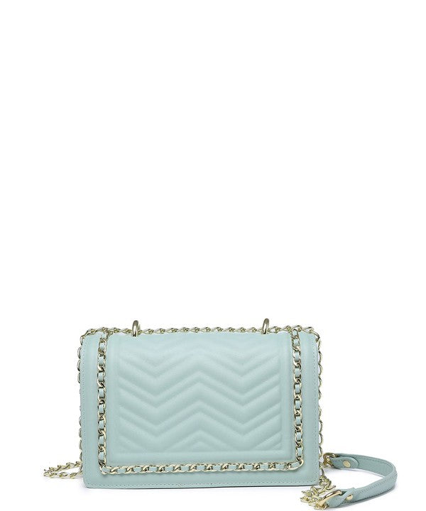 Chevron Chain Crossbody Bag