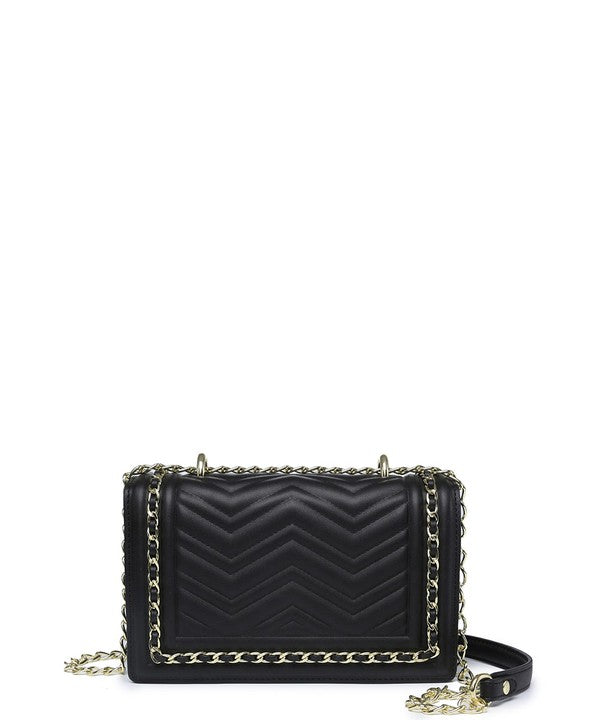 Chevron Chain Crossbody Bag