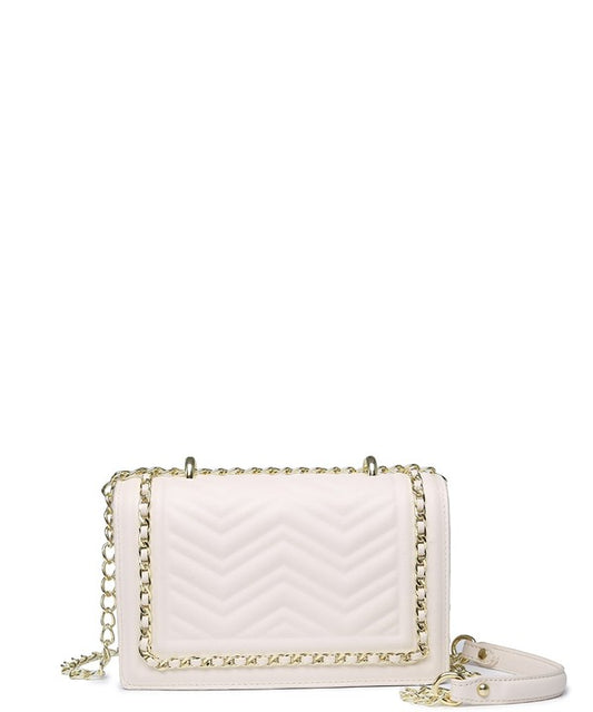 Chevron Chain Crossbody Bag