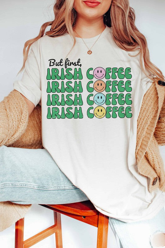 BUT FIRST IRISH COFFEE GRAPHIC TEE