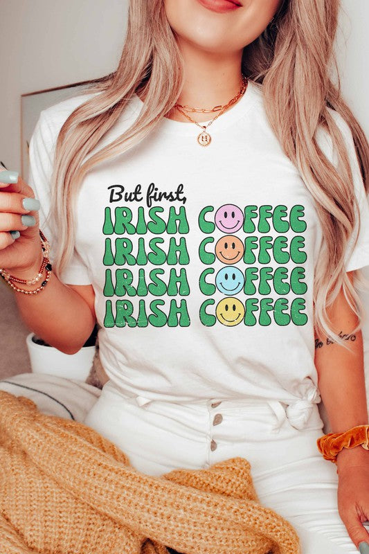 BUT FIRST IRISH COFFEE GRAPHIC TEE