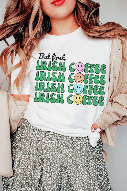 BUT FIRST IRISH COFFEE GRAPHIC TEE