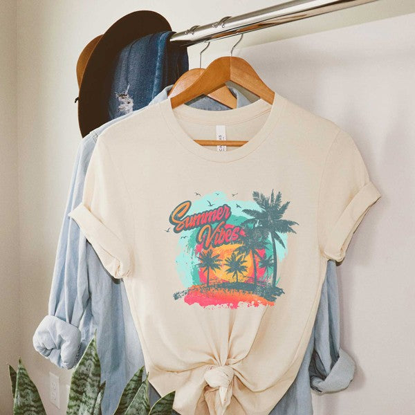 Summer Vibes Vintage Short Sleeve Graphic Tee