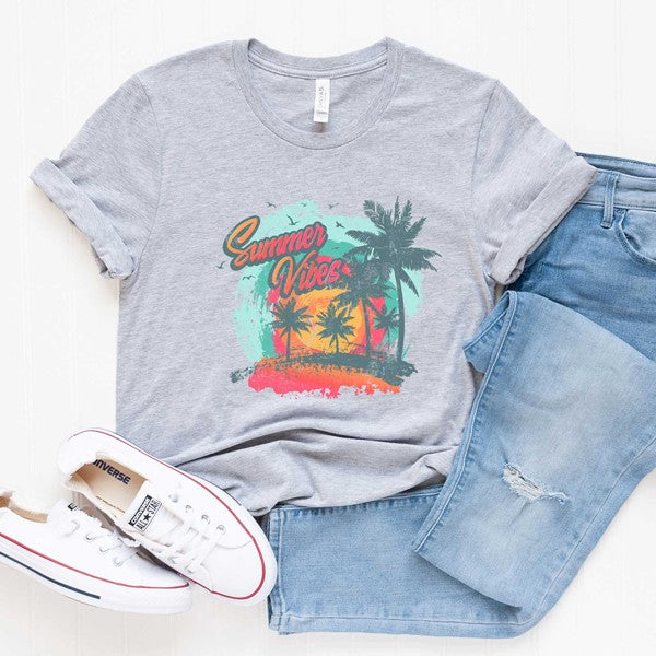 Summer Vibes Vintage Short Sleeve Graphic Tee