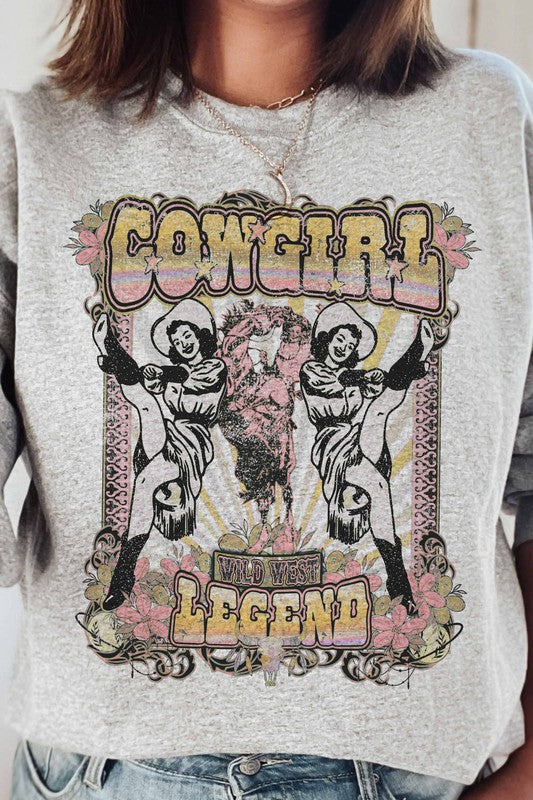 COWGIRL WILD WEST LEGEND SWEATSHIRT PLUS SIZE