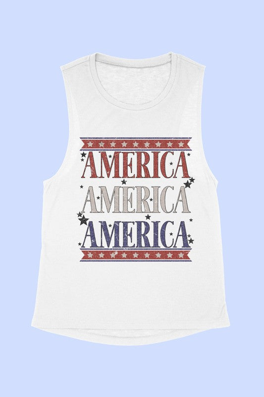 AMERICANA PATRIOTIC GRAPHIC MUSCLE TANK