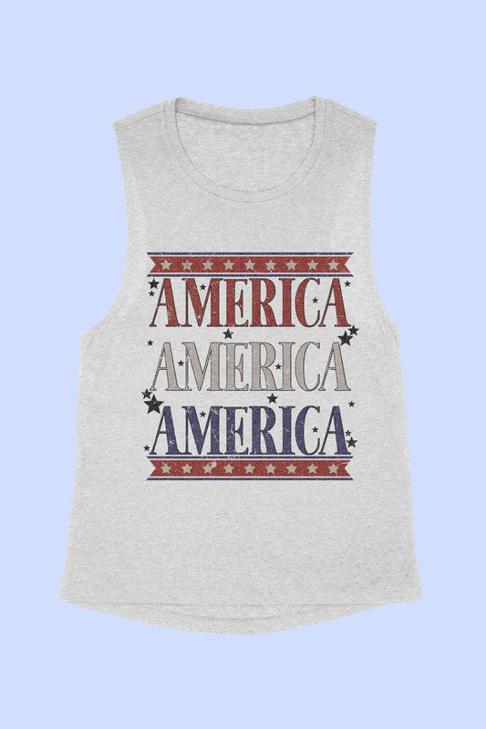 AMERICANA PATRIOTIC GRAPHIC MUSCLE TANK