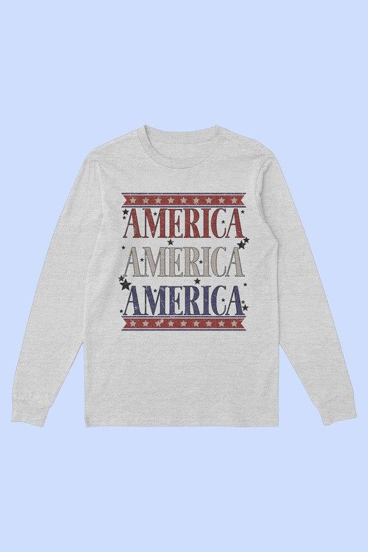 AMERICANA PATRIOTIC LONG SLEEVE TEE