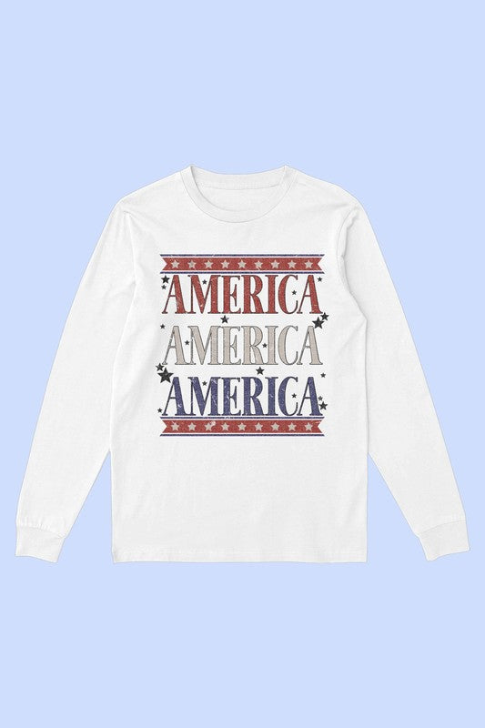 AMERICANA PATRIOTIC LONG SLEEVE TEE