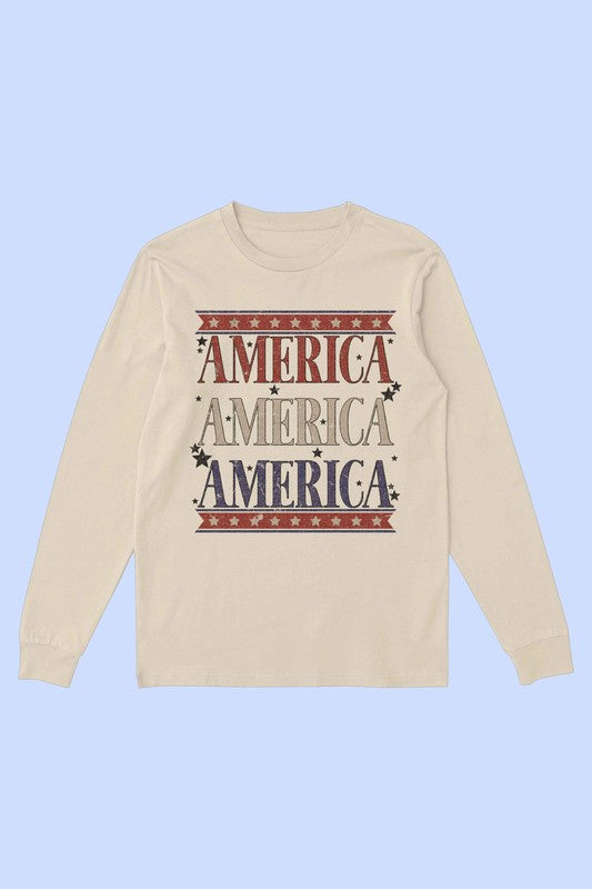 AMERICANA PATRIOTIC LONG SLEEVE TEE