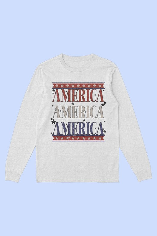 AMERICANA PATRIOTIC LONG SLEEVE TEE