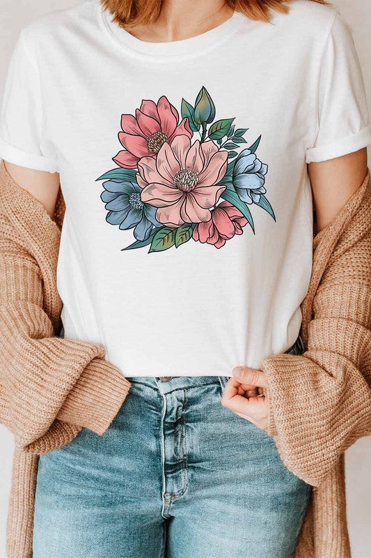 Pink Flower Graphic Tee