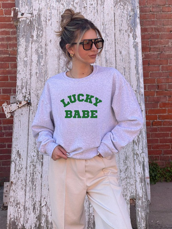 Lucky Babe St Patricks Day Sweatshirt