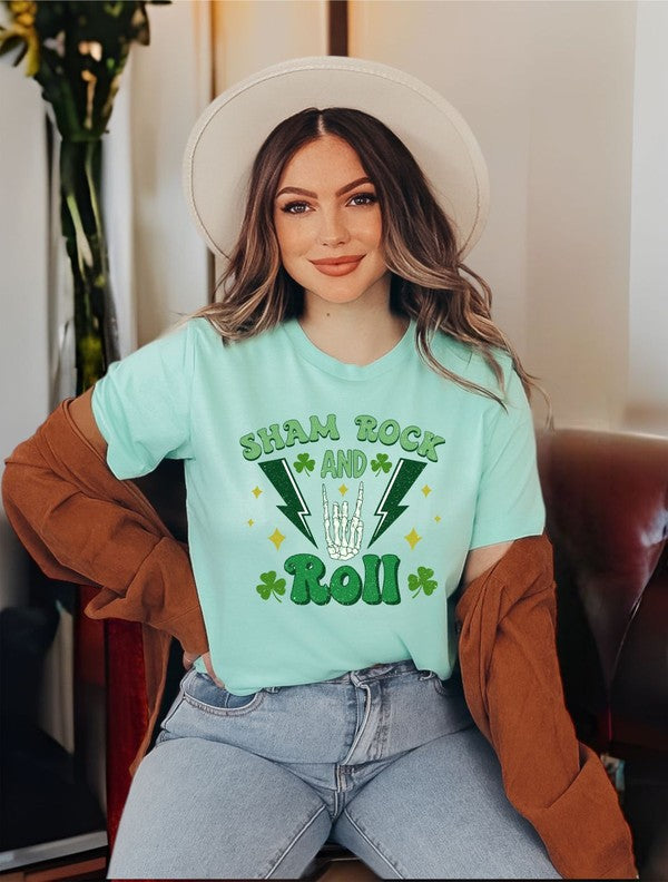 Sham Rock N Roll St Patrick's Day Crew Neck Tee