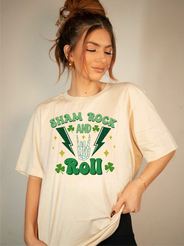 Sham Rock N Roll St Patrick's Day Crew Neck Tee