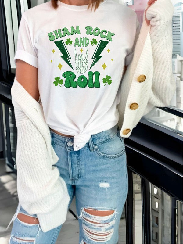 Sham Rock N Roll St Patrick's Day Crew Neck Tee