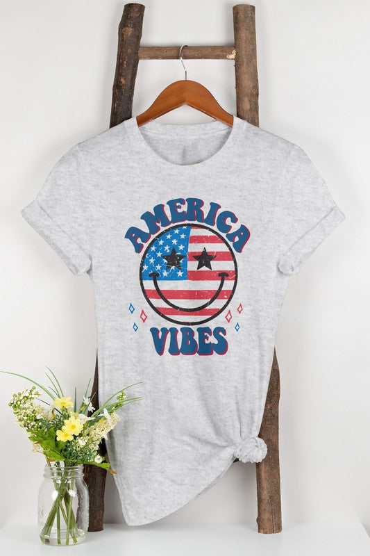 America Vibes Smiley Graphic Tee