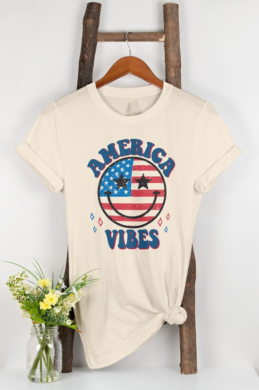 America Vibes Smiley Graphic Tee