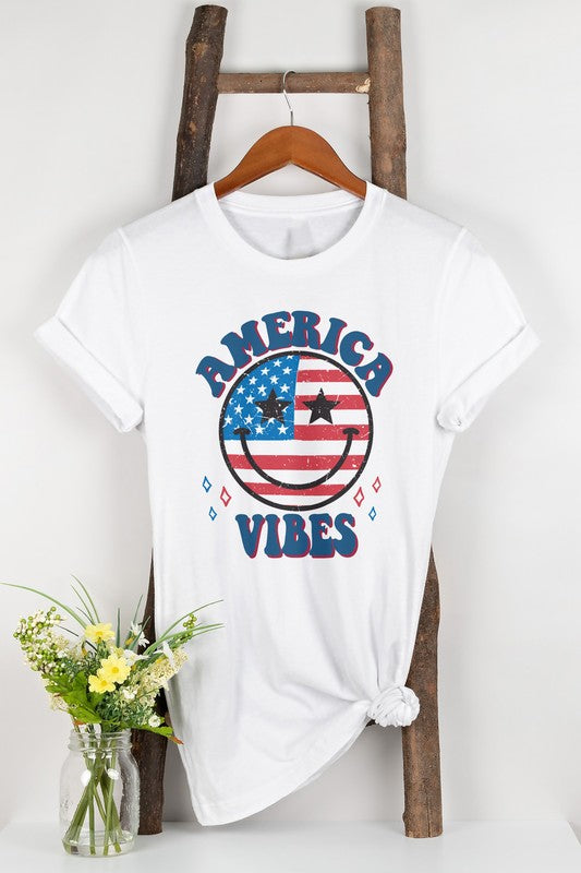 America Vibes Smiley Graphic Tee