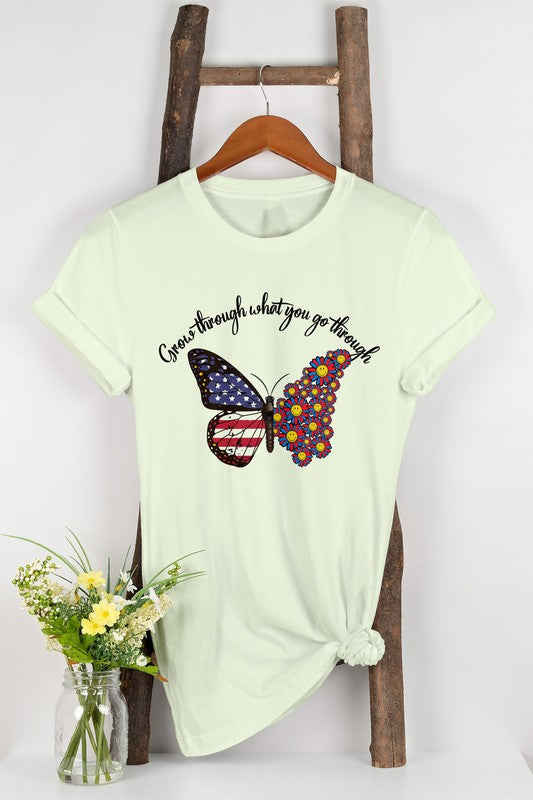 Butterfly 4th Of July Smiley Graphic Tee