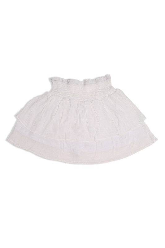 Solid Ruffle Tiered Mini Skirt