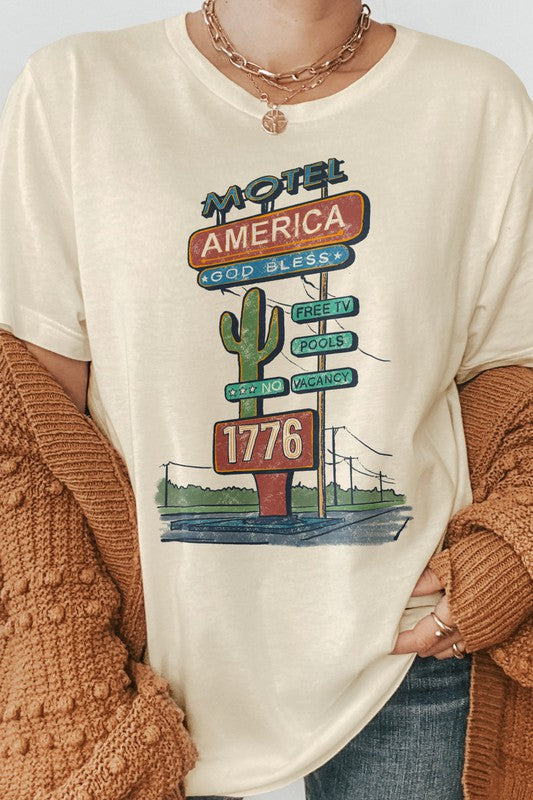 Motel America sign , Retro Graphic Tee