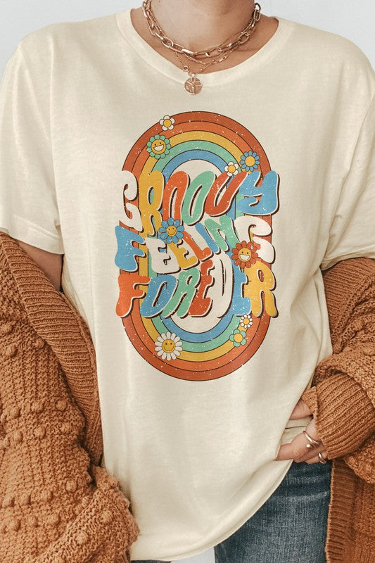 Groovy Feelings Forever, Retro Graphic Tee