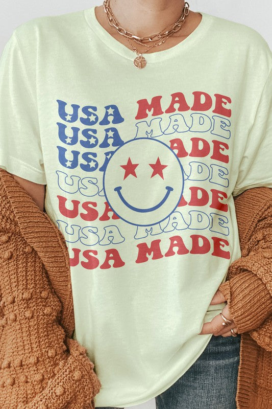 USA Made Smiley Graphic Tee